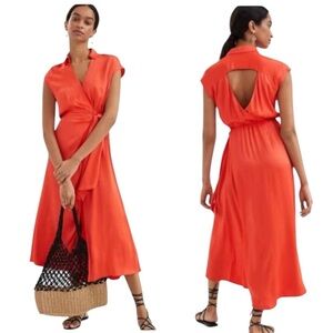 Anthropologie Maeve NEW Open Back Wrap MIDI Dress